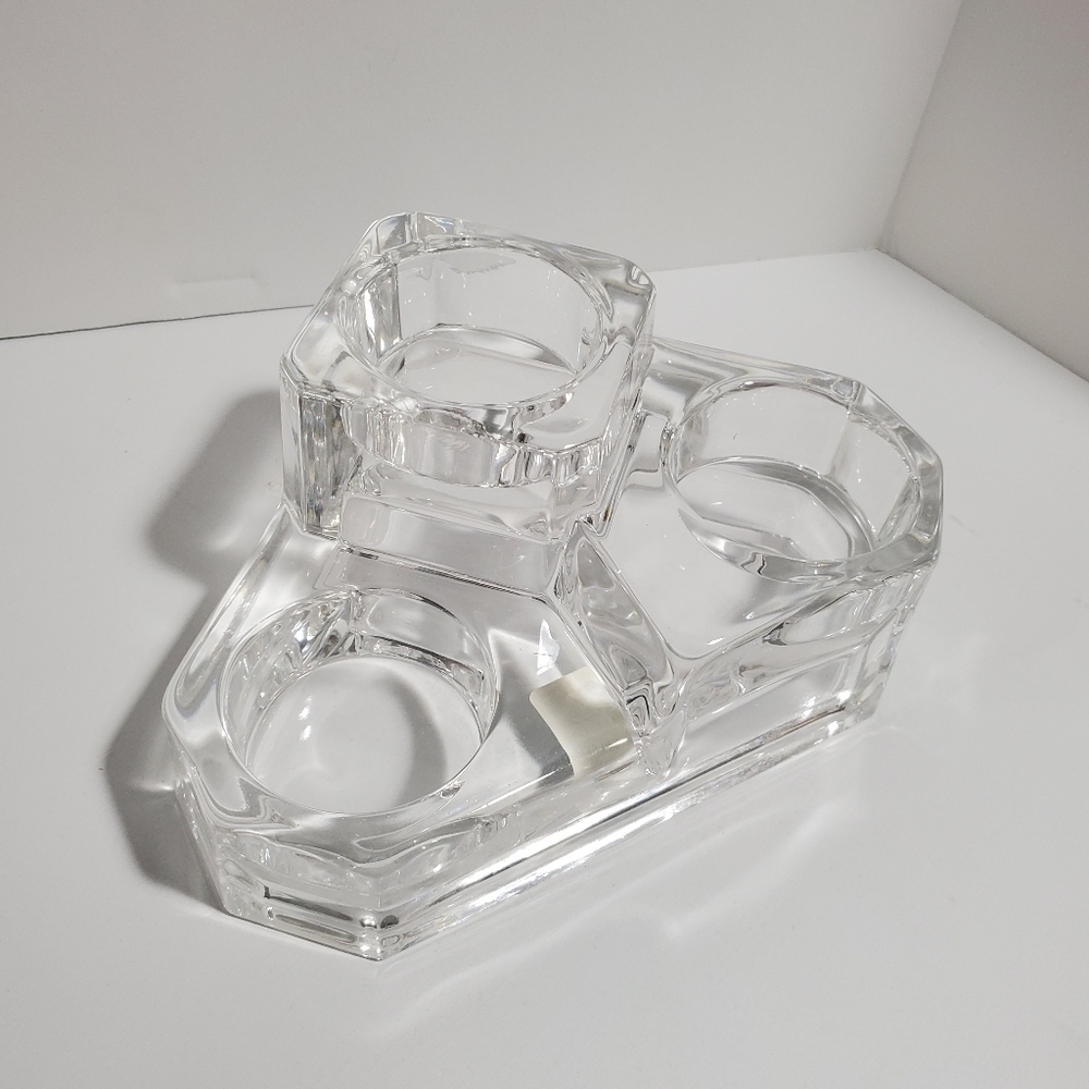 New Partylite P7965 Mini Crystal Castle 3 tier tealight candle holder